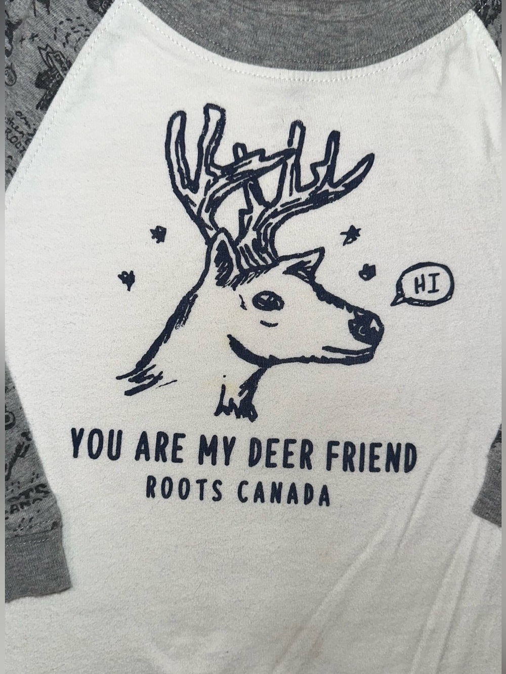 ROOTS Canada White & Gray 'You Are My Deer Friend' Graphic Top